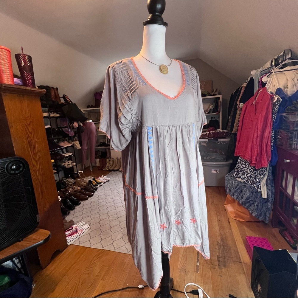 UMGEE Boho High Low Dream Dress - Embroidered Goddess Vibes Sz L - Picture 7 of 8